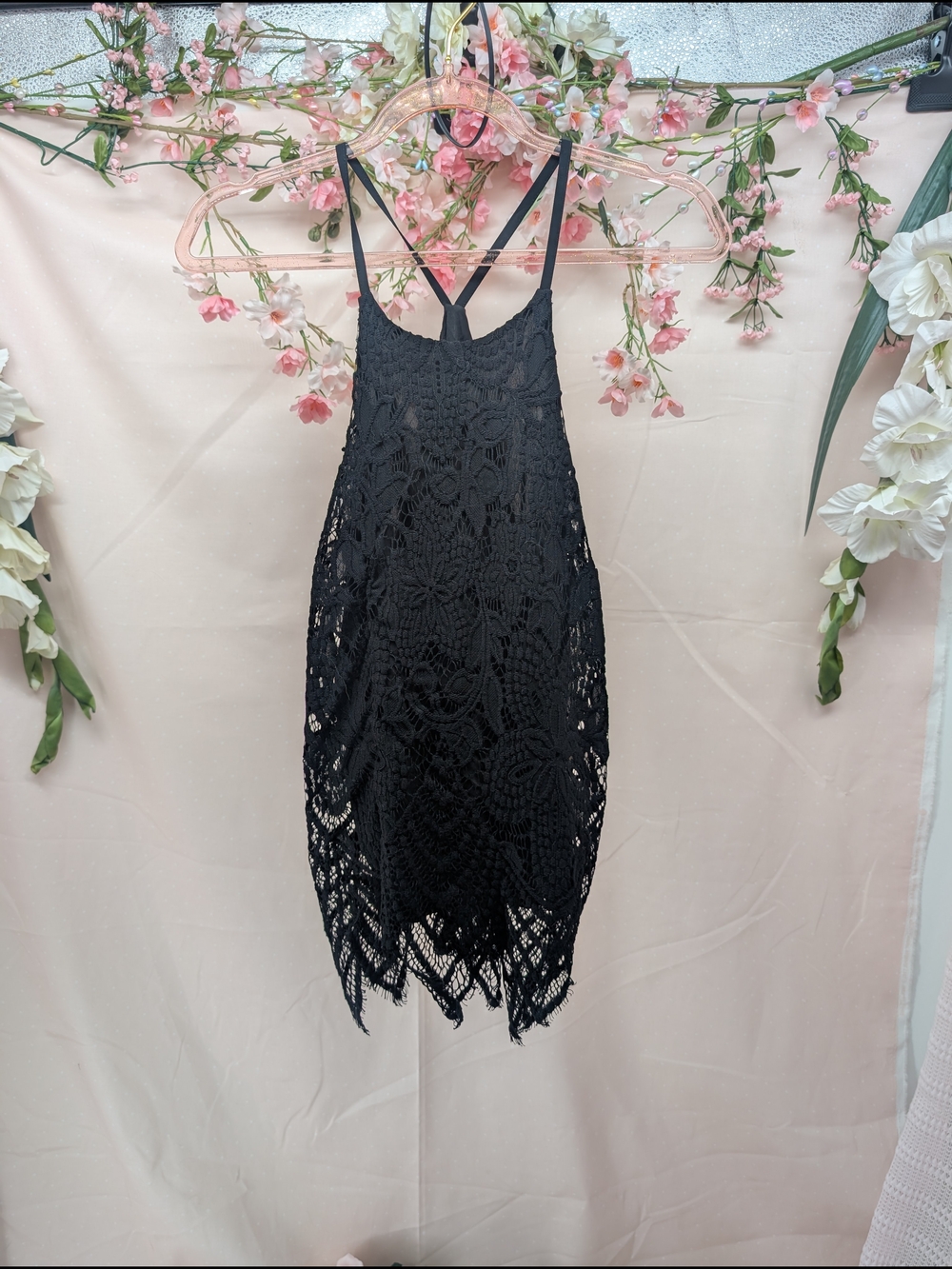 Bella Lux Los Angeles Black Crochet Tank Top